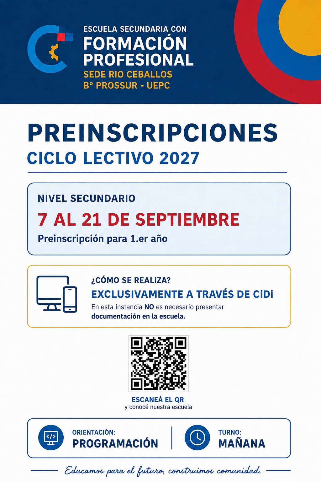 Preinscripciones para Estudiantes Ingresantes 2027